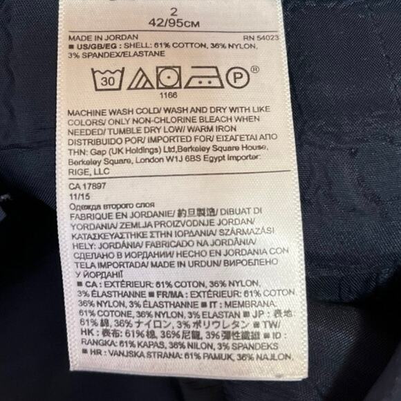 Banana Republic Navy Blue Mid Rise Career Cropped Straight Leg Pants Size 2 - Picture 5 of 5